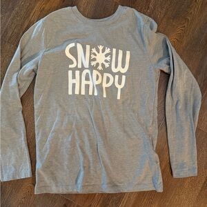 Gray Kids Long Sleeve Shirt - Snow Happy